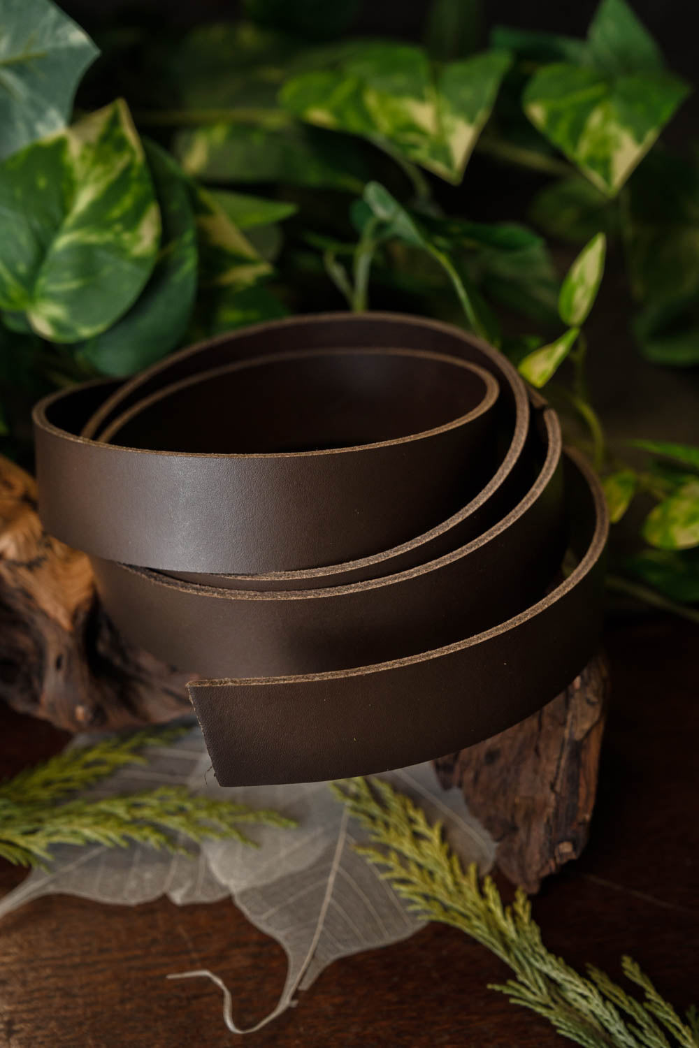 Lanière de ceinture en cuir, 15 mm / 190 cm, marron