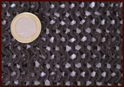 Grandininė kepurė su keturkampe apykaklė, plokšti žiedai-pleištinės kniedės 8mm