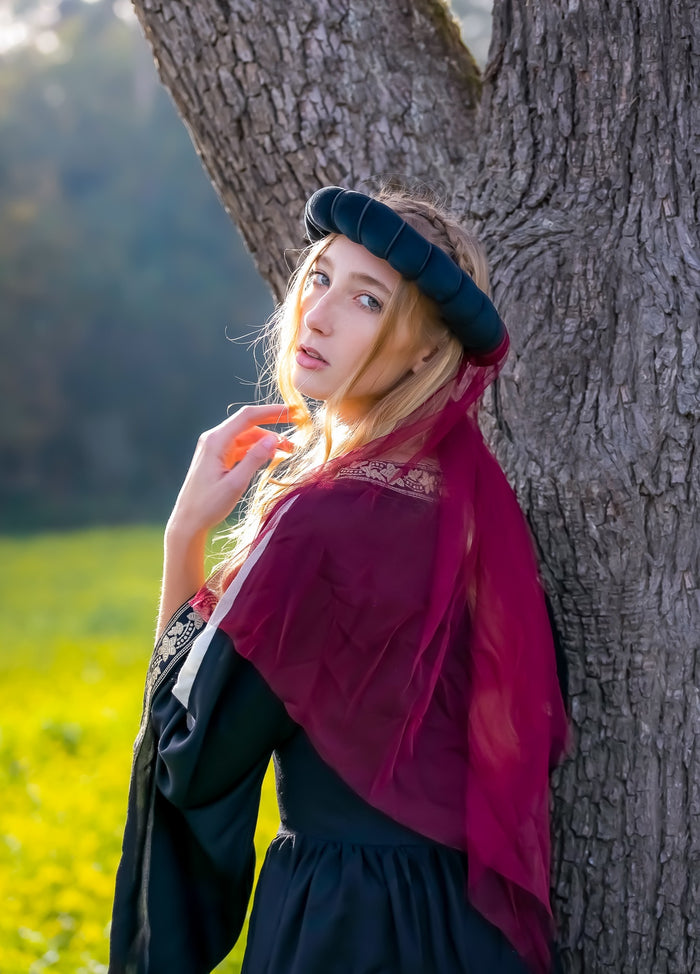 Couronne de demoiselle, noir–Rouge