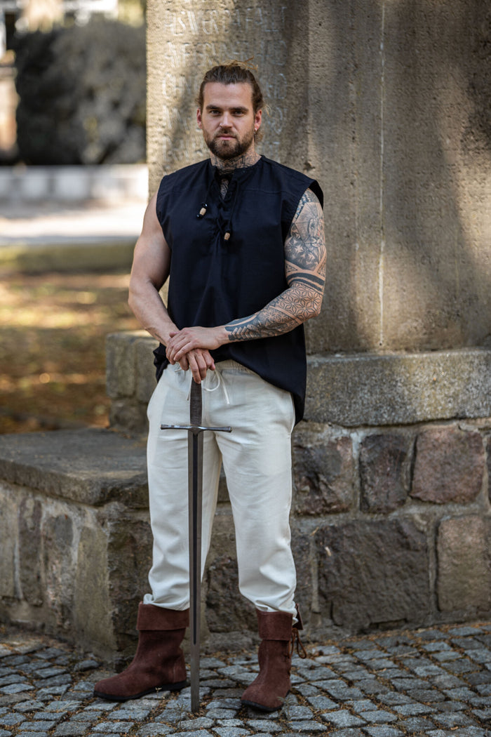 Chemise de pirate Jean, noir