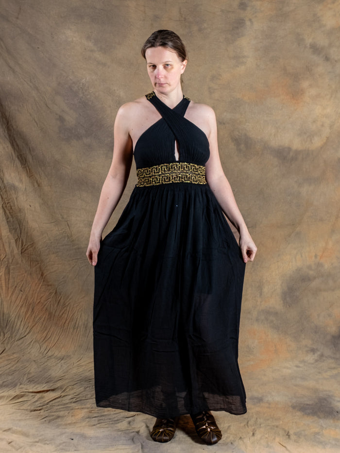 Gudinneklänning Persefone, svart