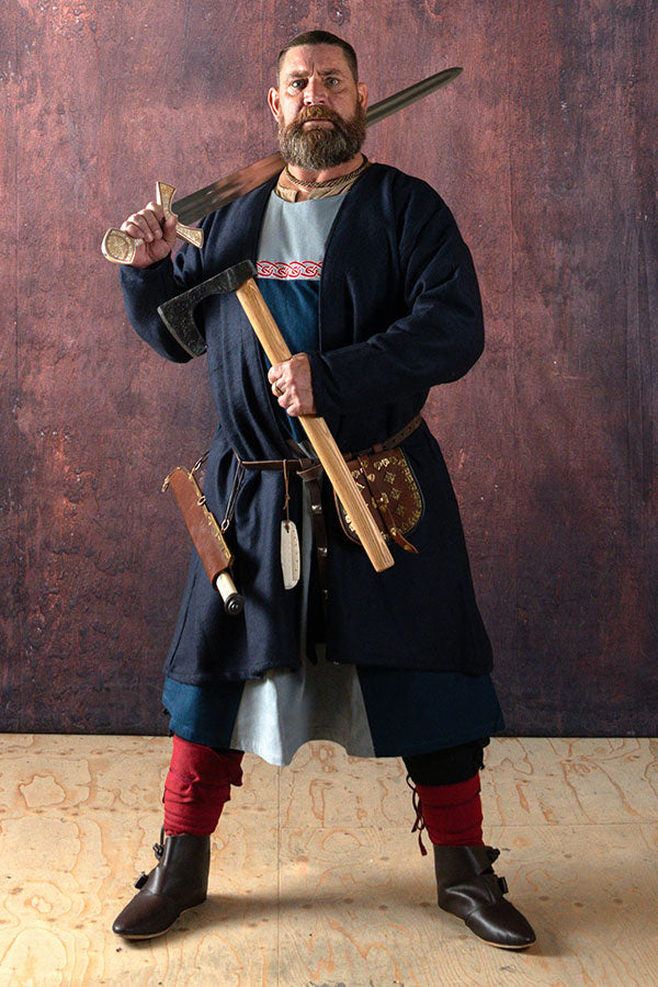 Vikingekaftan Loki, uldblanding, blå