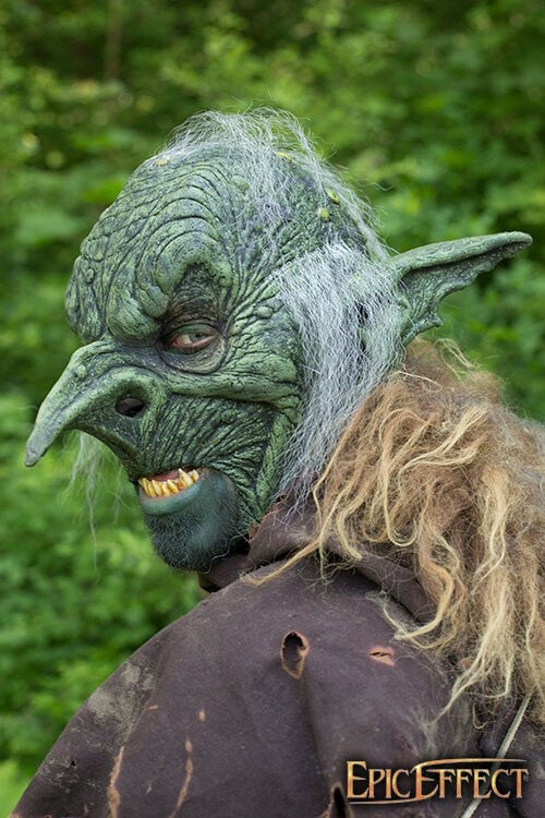 Goblin Lord-maske med grått hår