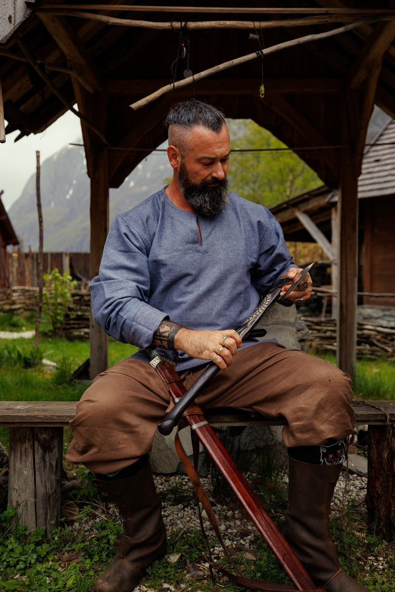 Linnen Vikingbroek Odin, bruin