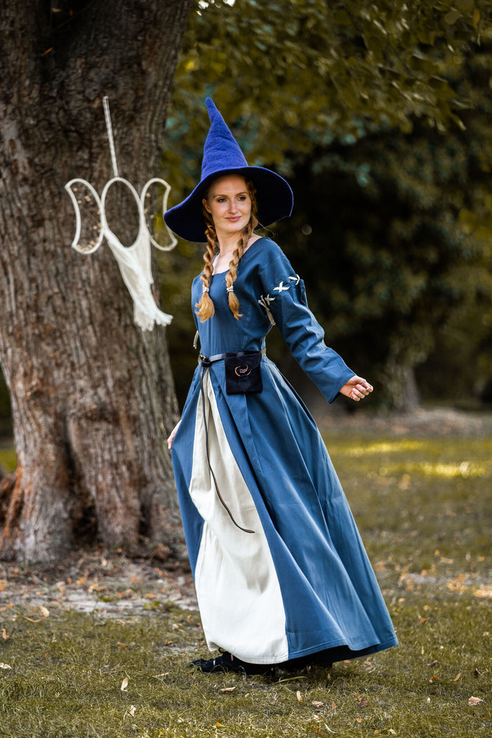 Witch hat, wool felt, blue