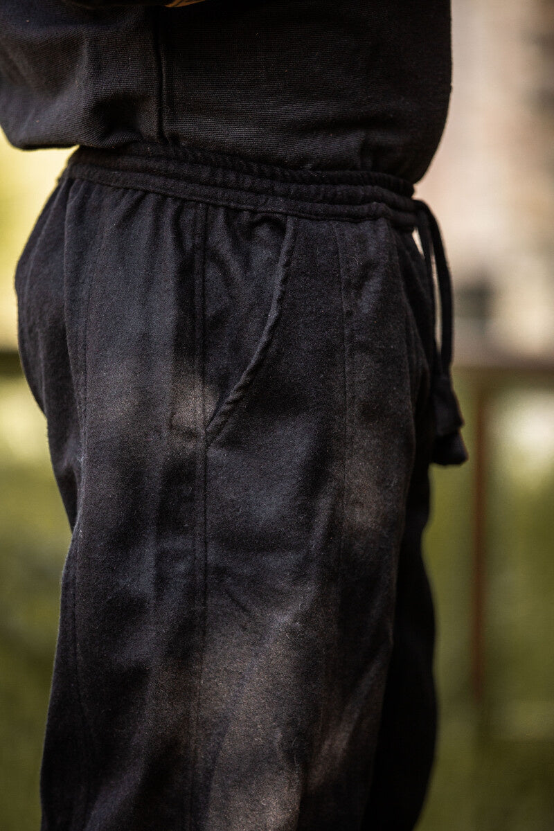 Spodnie wikińskie Jorvik, czarne, mieszanka wełny