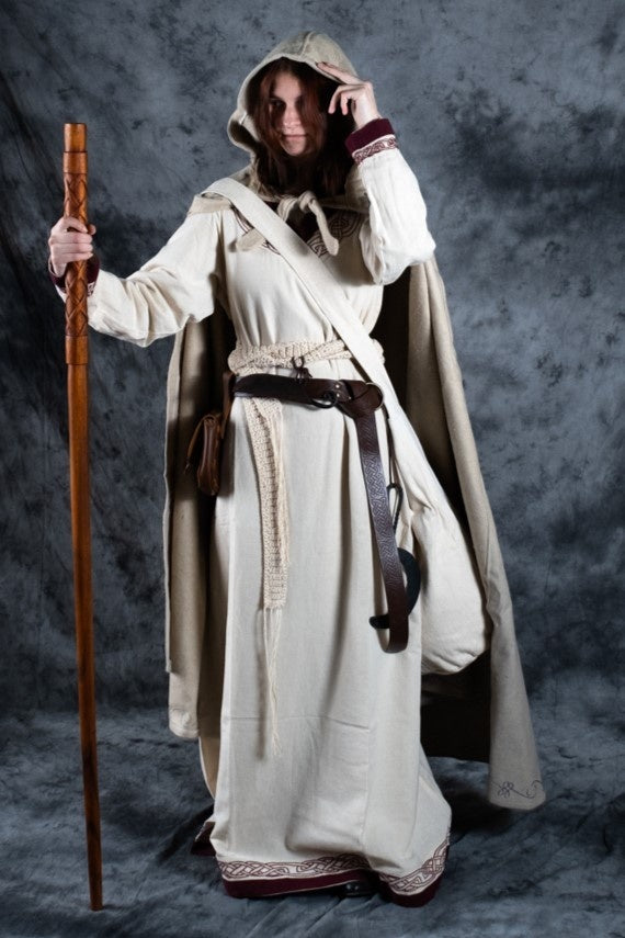 Manteau brodé Damia, crème, en mélange de laine