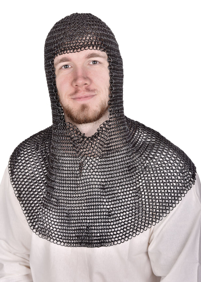 Maliën coif met vierkante hals, verzinkt, 8 mm