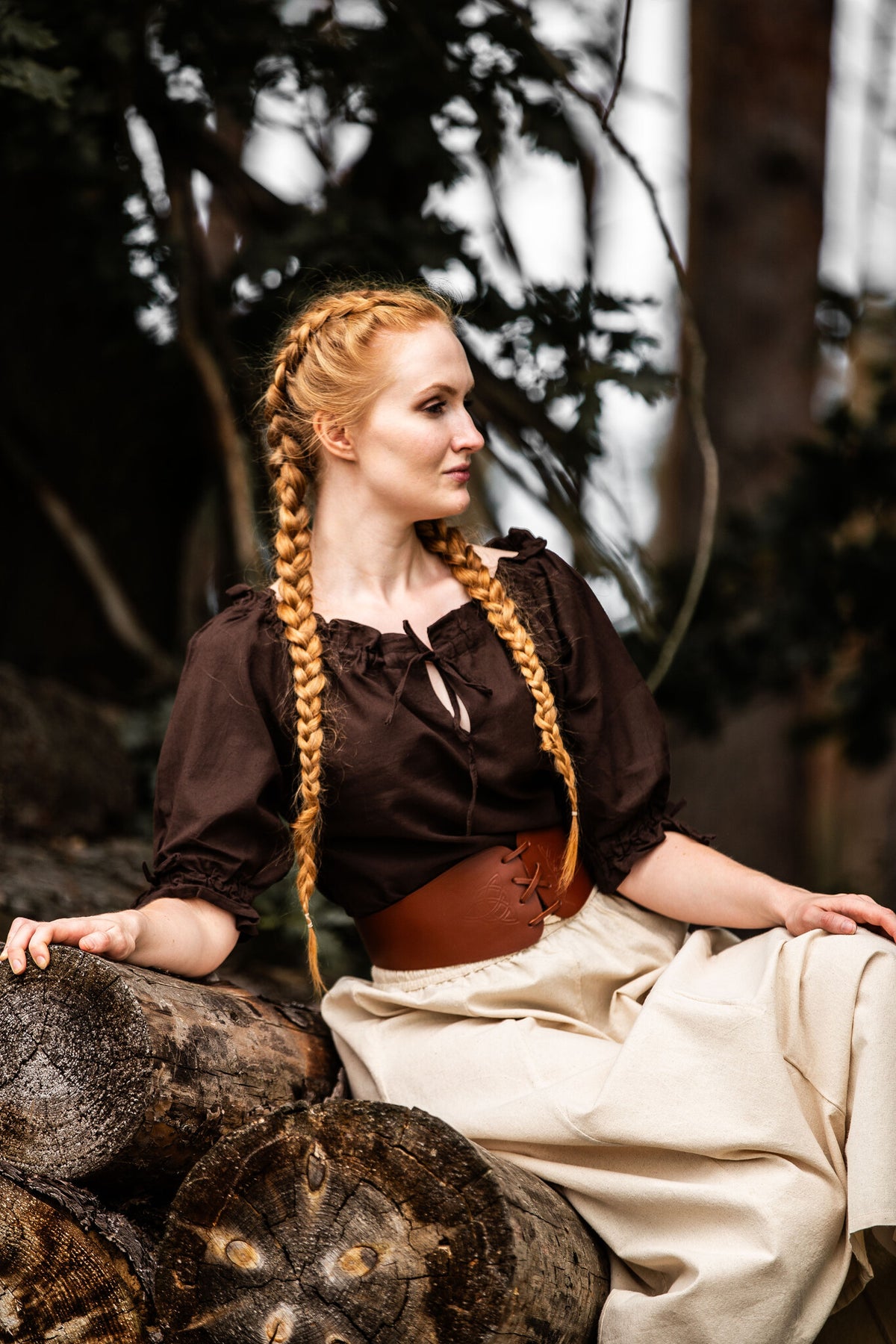 Baroque blouse Julia, bruin
