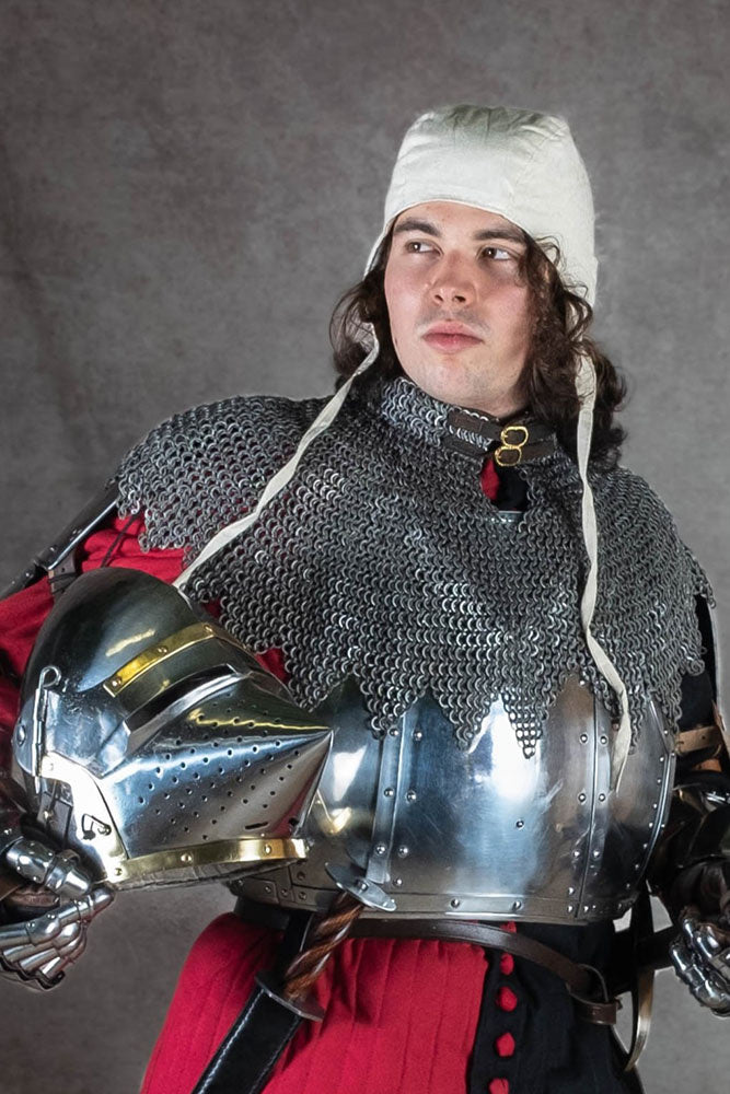 Bisschopsmantel maliënkraag platte ringen ronde klinknagels, 8 mm