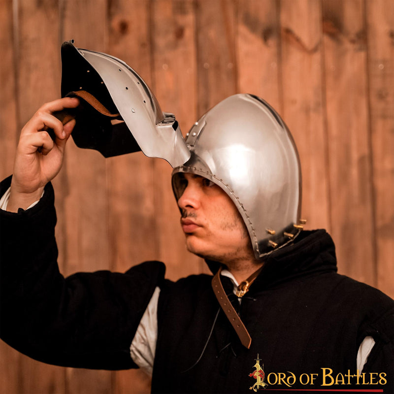 Niemiecki bascinet z podnoszonym wizjerem, 2 mm (battle-ready)