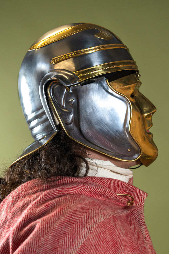 Casque de cavalerie romaine du 1er siècle avec larva-masque, 1,3 mm