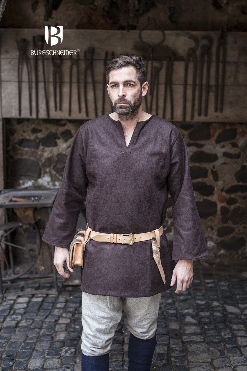 Tunika Lodin, brązowa, mieszanka wełny