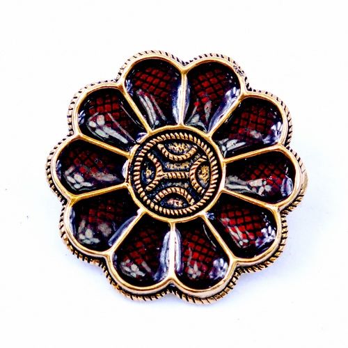 Fibula a rosa alamannica, bronzo