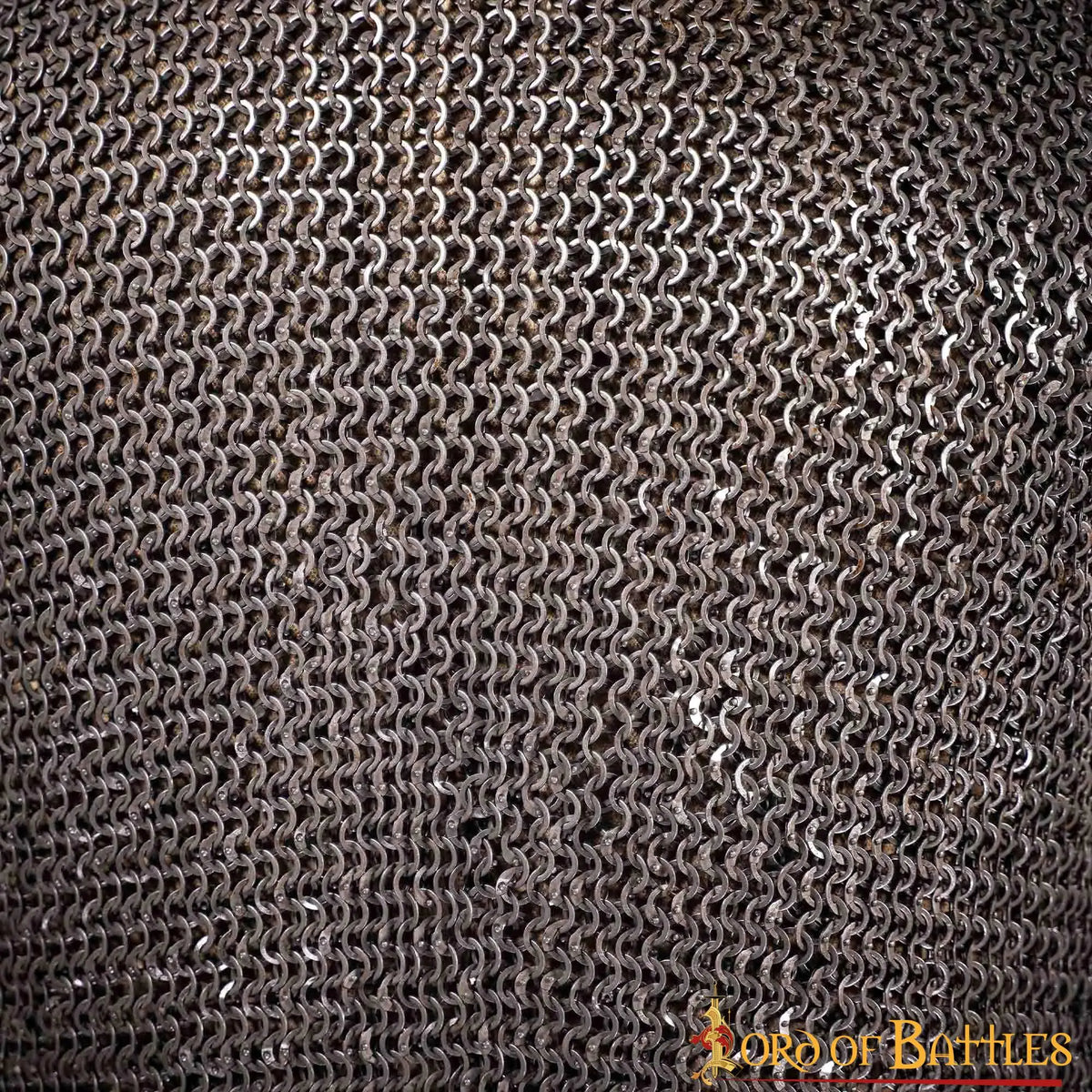 Maliëhaubergeon, blandede flade ringe, runde klinknagler, 9 mm