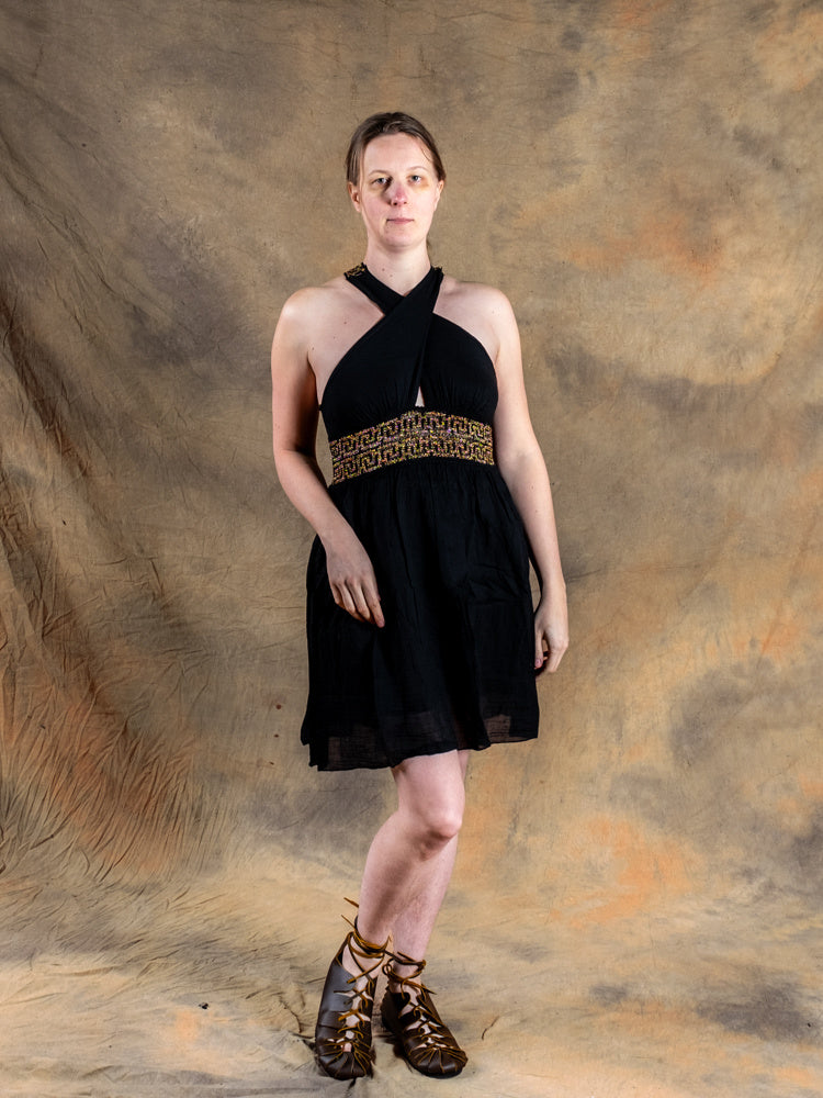 Goddess Dress Persephone, short, black