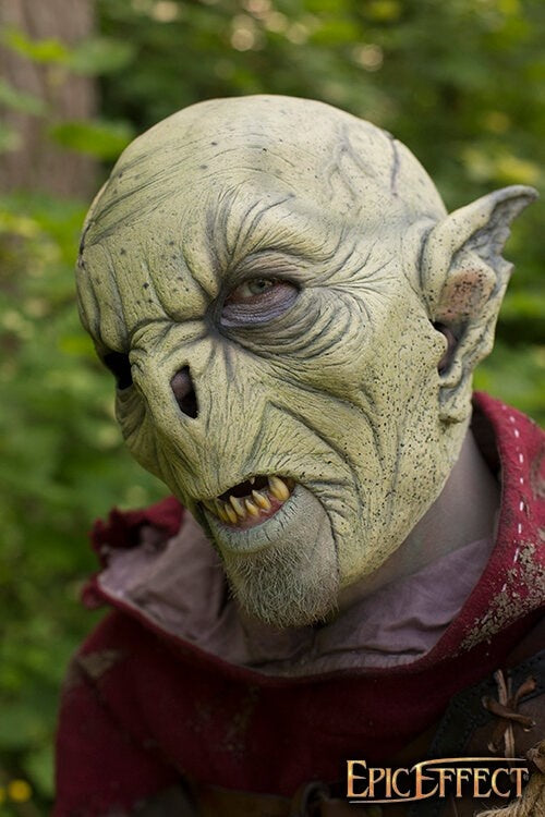 Mørkegrøn Wild Orc-maske, LARP
