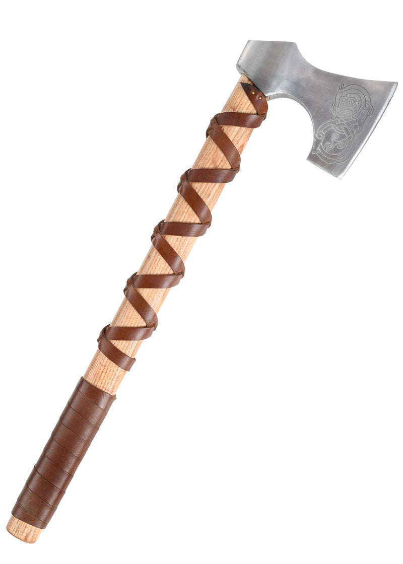 Ascia vichinga, tipo D, incisa, semi-affilata