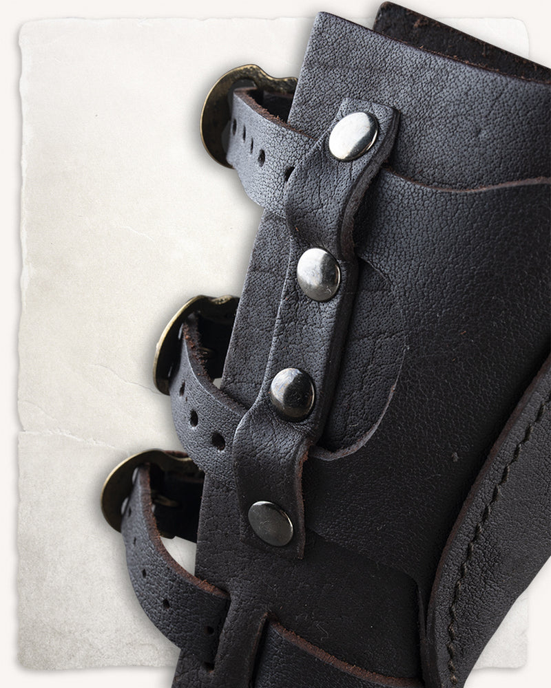 Bracer Geralt for throwing knives, forearm guard, black, left