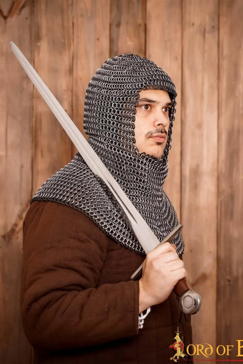 Chainmail coif, aluminum & rubber, 10 mm