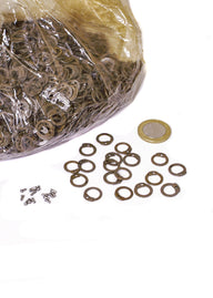 1 kg di anelli piatti in maglia con rivetti rotondi, 8 mm