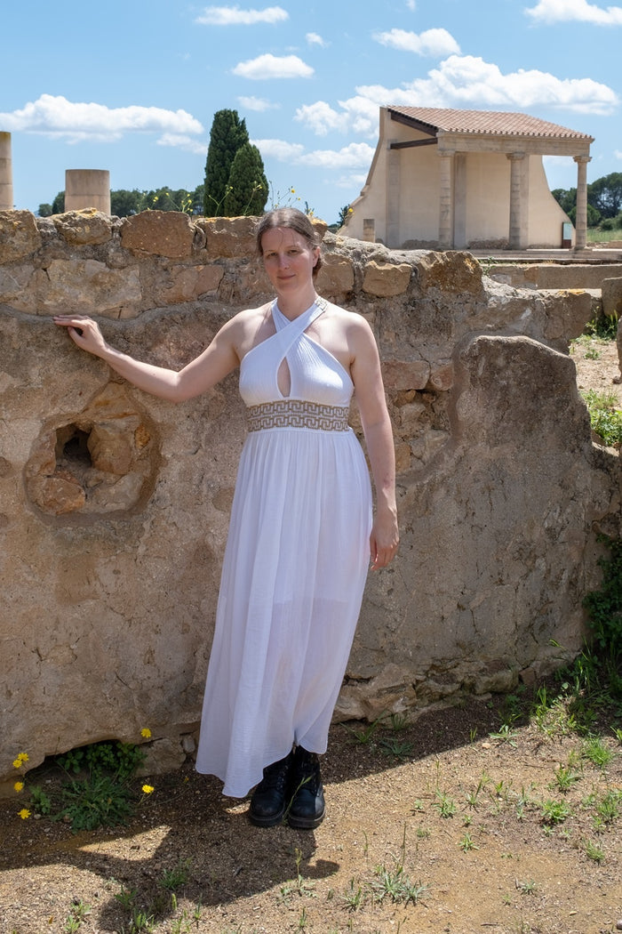 Gudinneklänning Persefone, vit