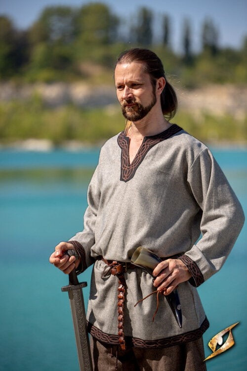 Tunic Hilmar, herringbone, grey, wool mix