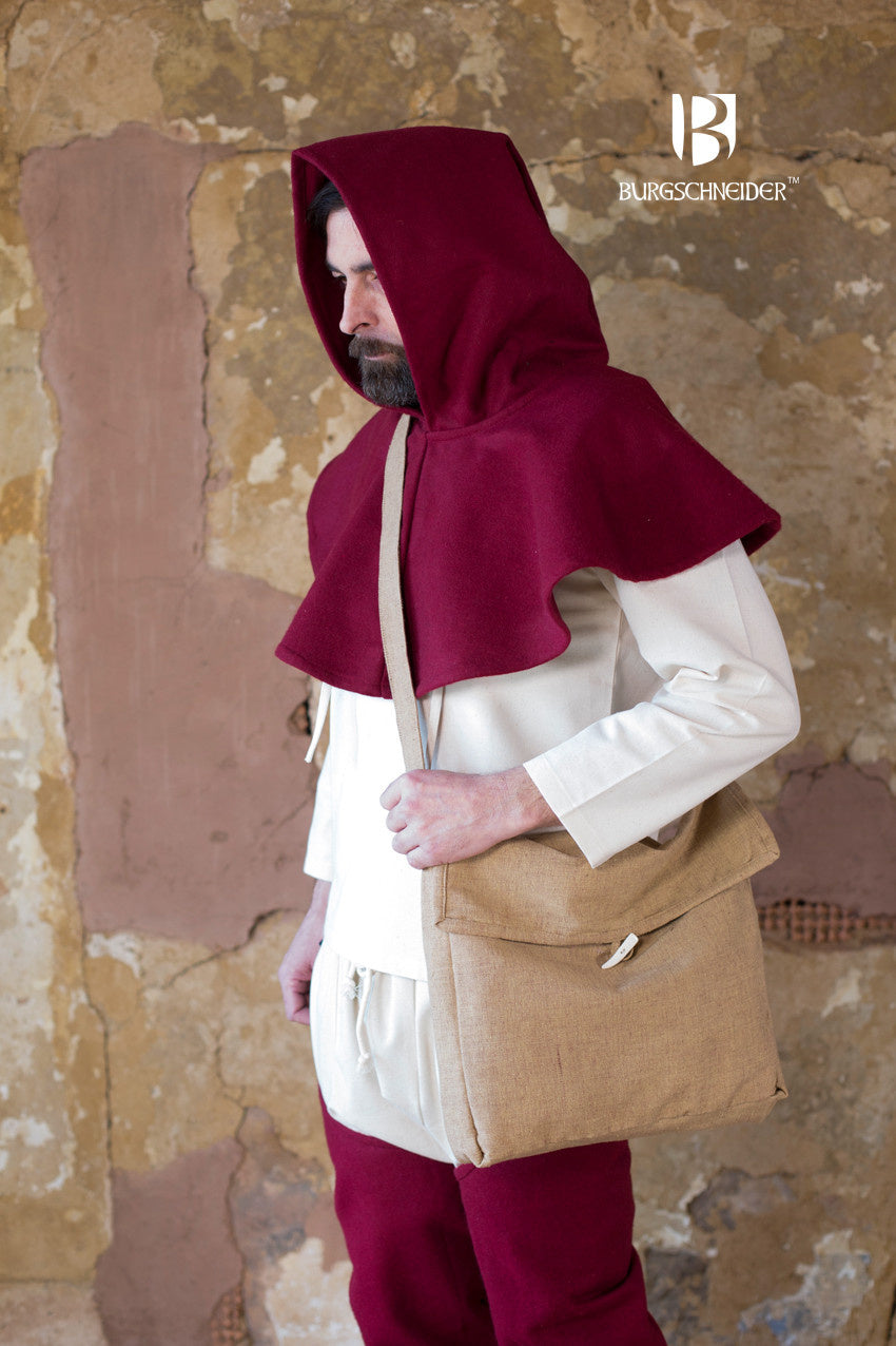Kapuzenmantel Cucullus, rot, Wollmischung