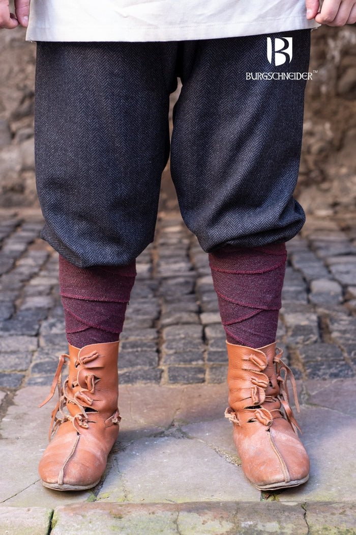 Pantalon viking motif chevrons Ivar, mélange de laine, noir-gris