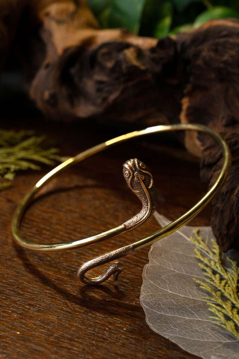 Brazalete romano de brazo superior con serpiente, Herculano, bronce