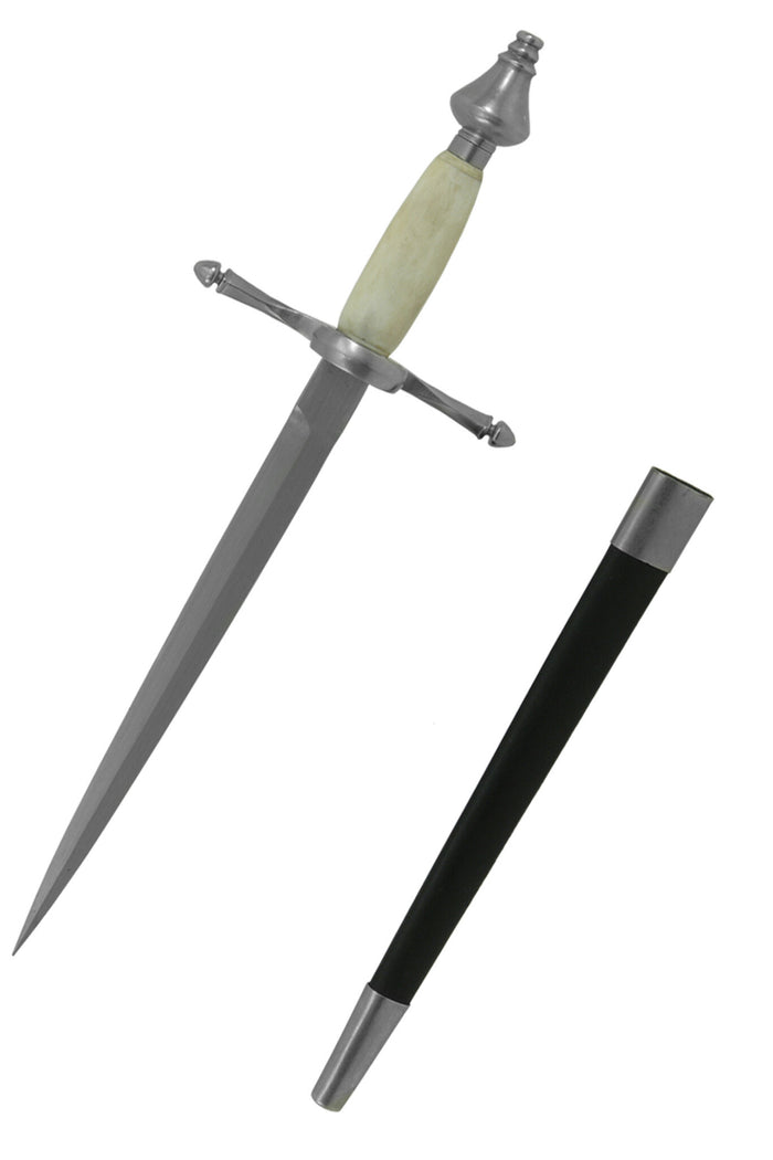 Main gauche com punho de osso, afiada