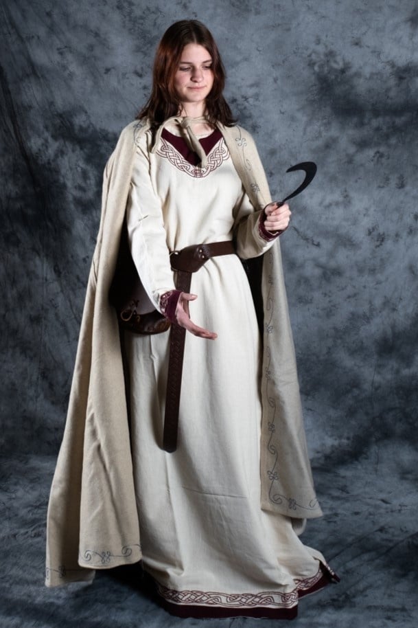 Manteau brodé Damia, crème, en mélange de laine