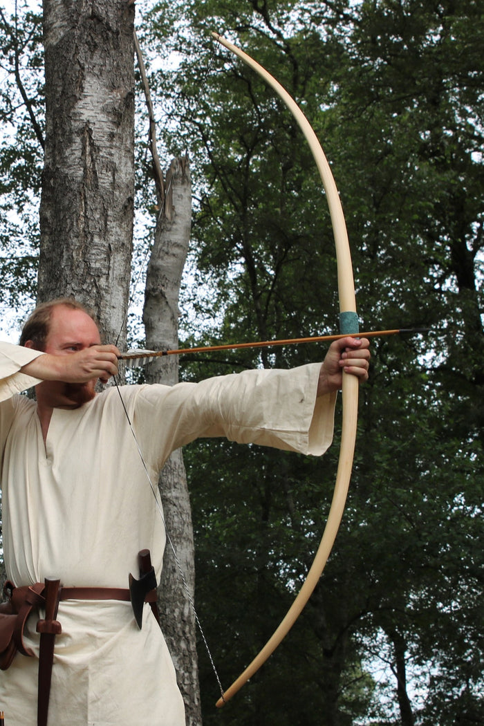 Marksman boog re-enactment / LARP, 58" (147 cm), 25 lbs, lichtbruin