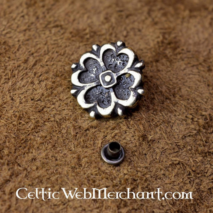 Belt fitting rose (set of 5), 16th century, silvered