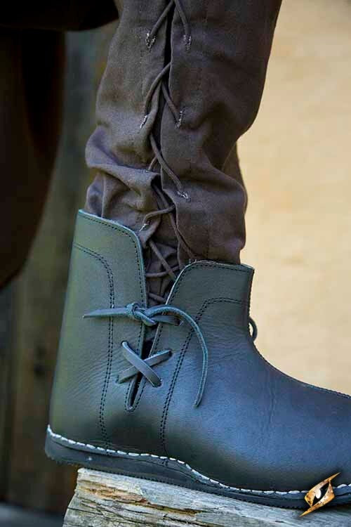 Mittelalterliche Stiefeletten Galahad, schwarz