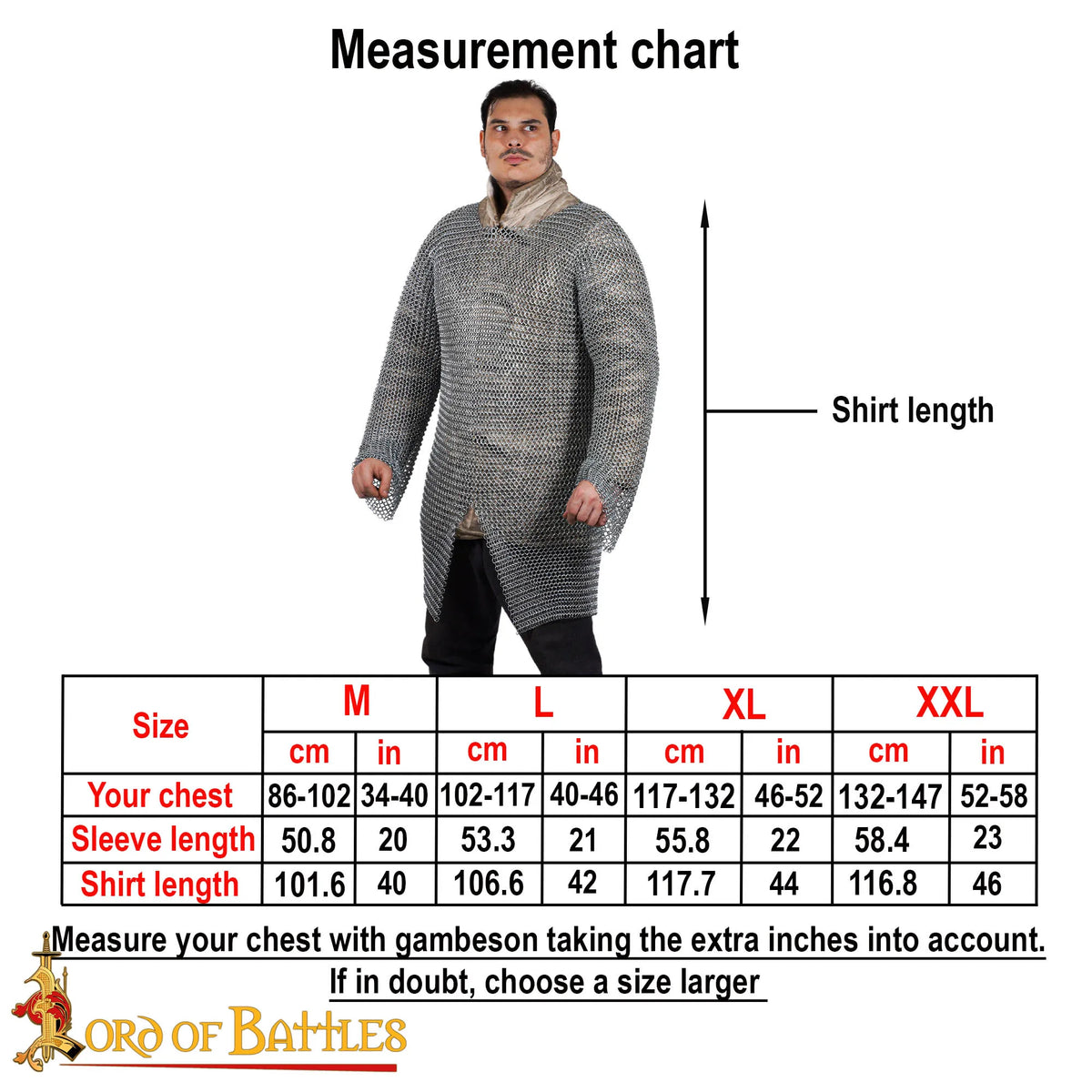 Hauberk z rozcięciem, czarny, niezakuwany 10 mm