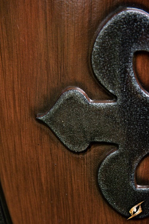 Tarcza LARP typu kite stal–drewno