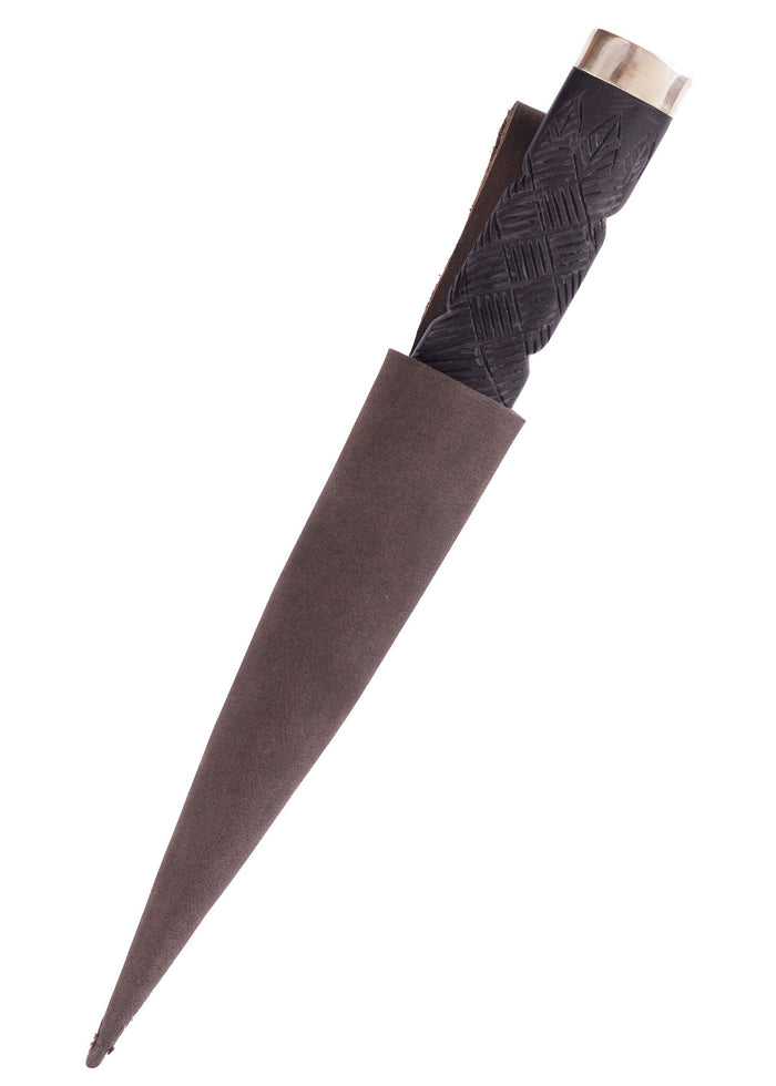 Sgian Dubh af damaskusstål, halvskarpt