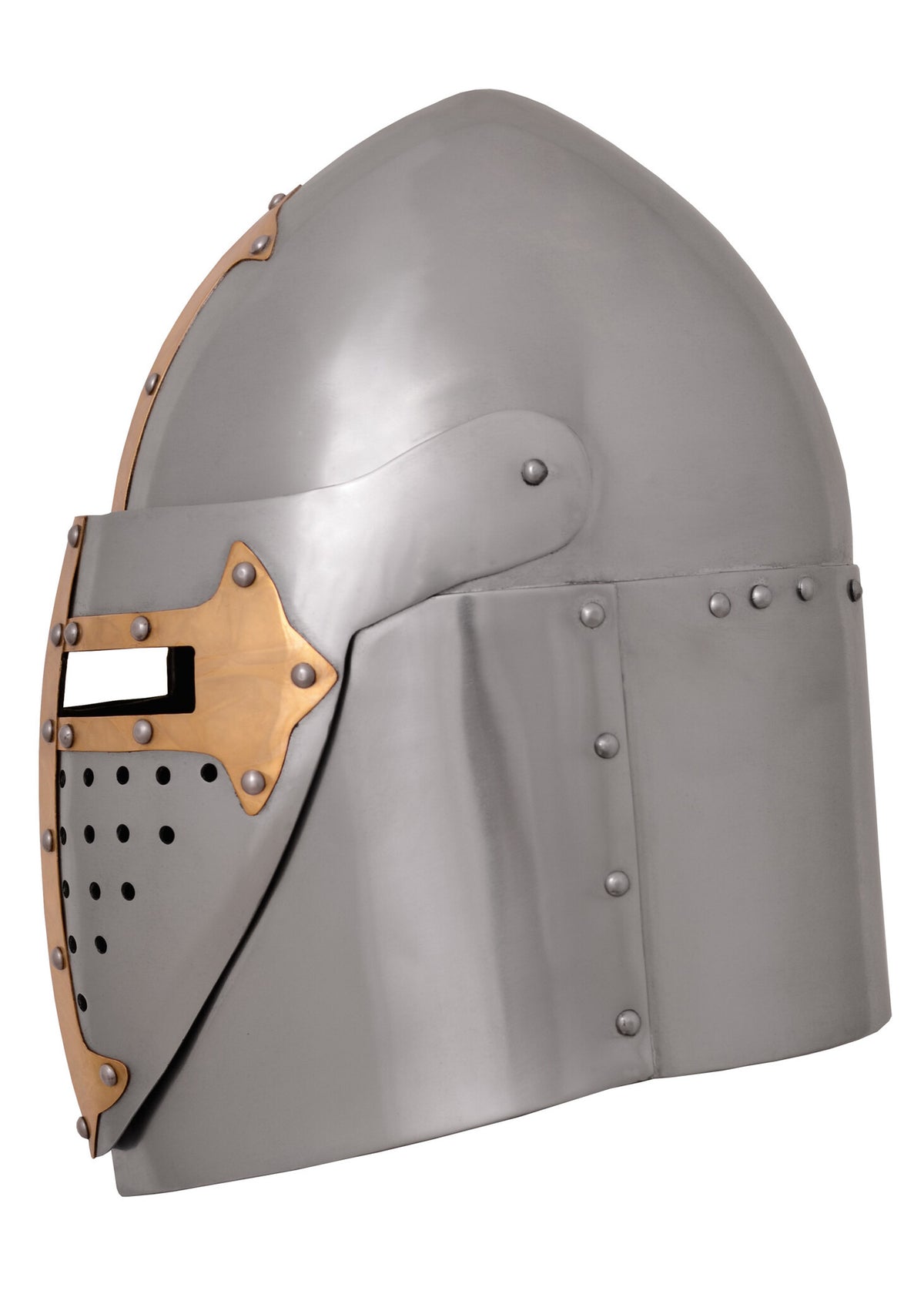 Sugarloaf Helm, met scharnierend vizier, gepolijst, 1.6 mm