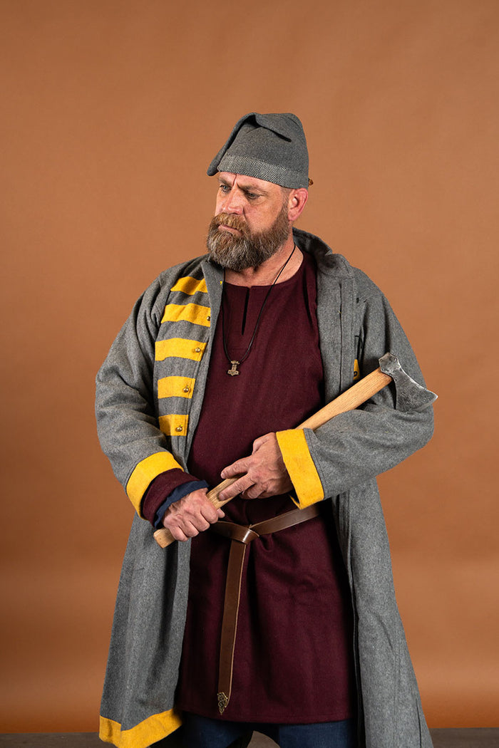 Rusvik vikingejakke Bartosz, gul/grå, uldmix