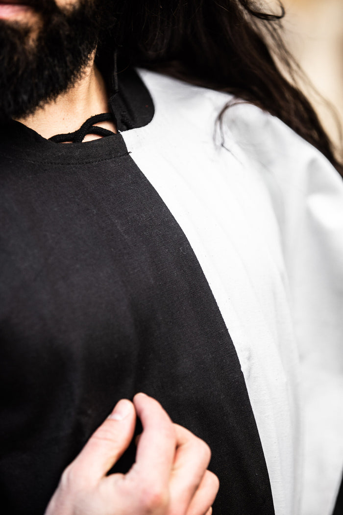 Surcoat, checked, black-white