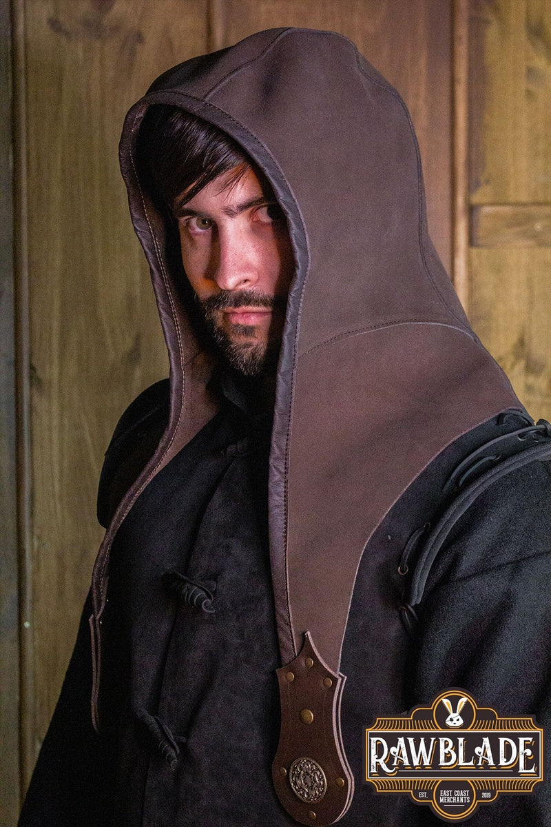 Capuchon en cuir fendu Akku, brun