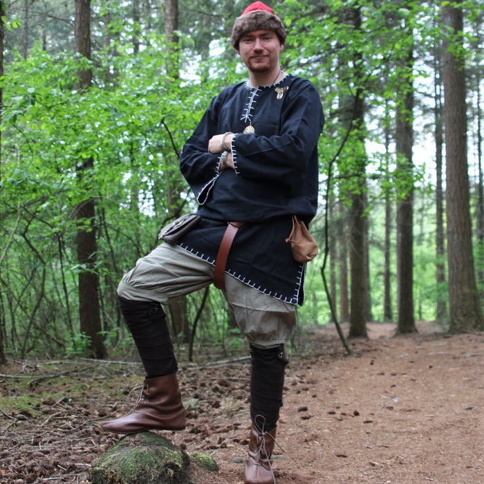 Tunika med autentisk fåll, svart