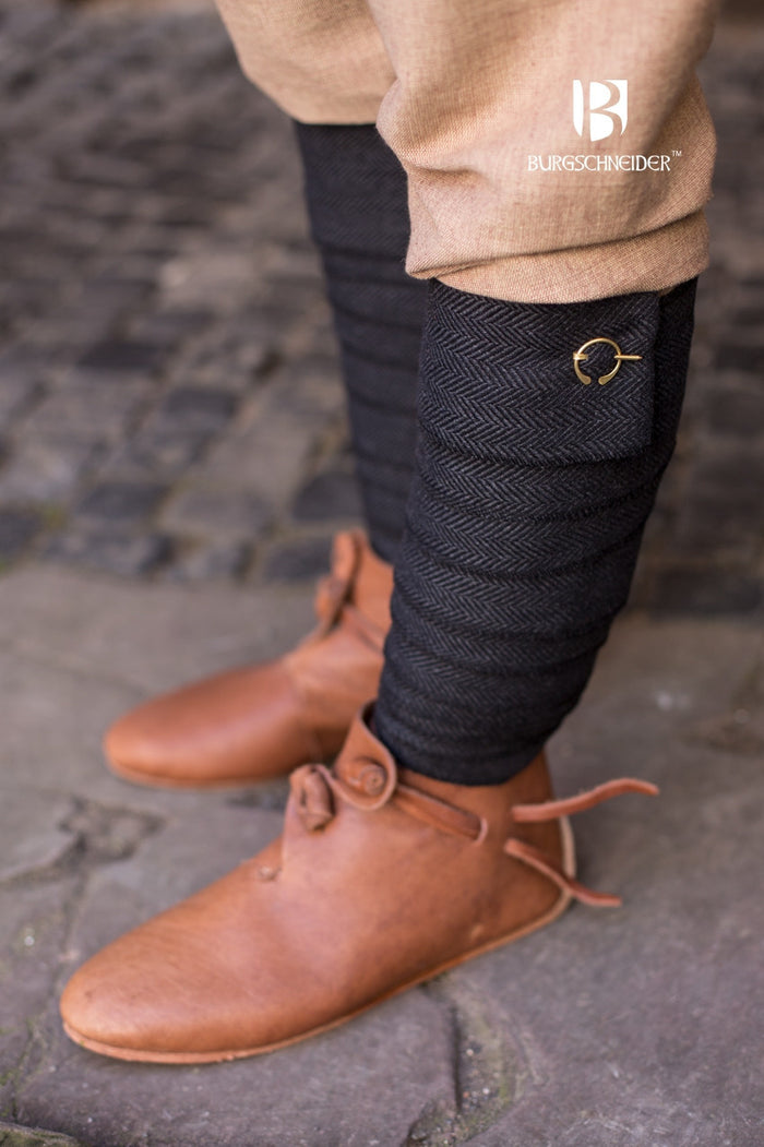 Leg wrappings Asgar, black/grey, wool mix