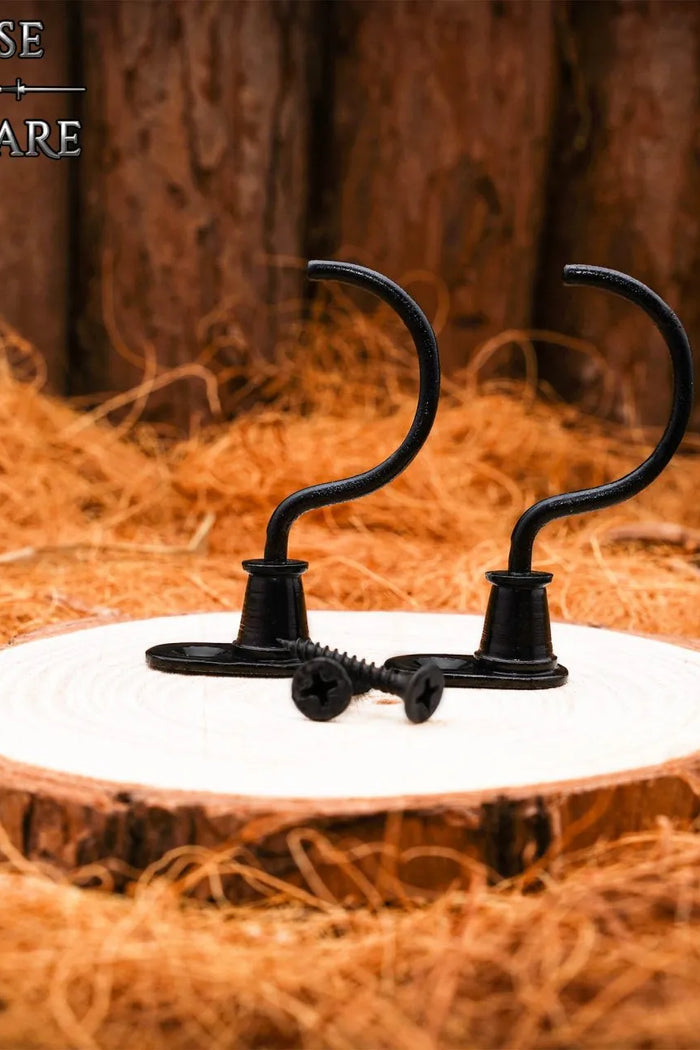 Wall hooks, pair, black