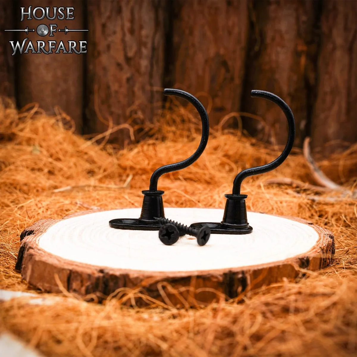 Wall hooks, pair, black