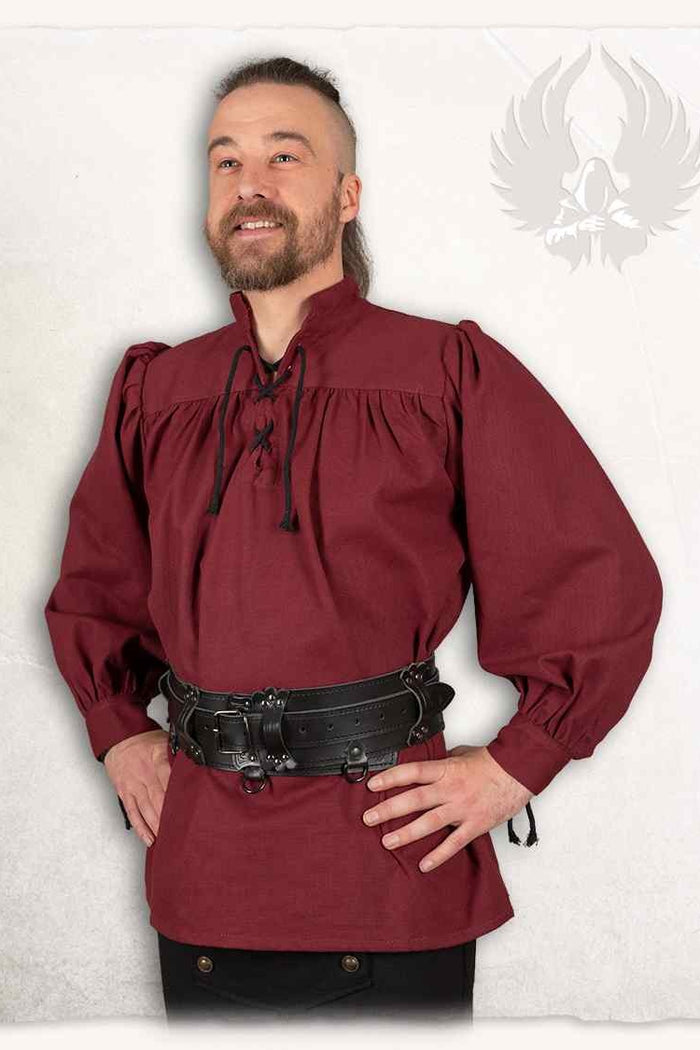 Middeleeuws hemd Ansgar, bordeauxrood