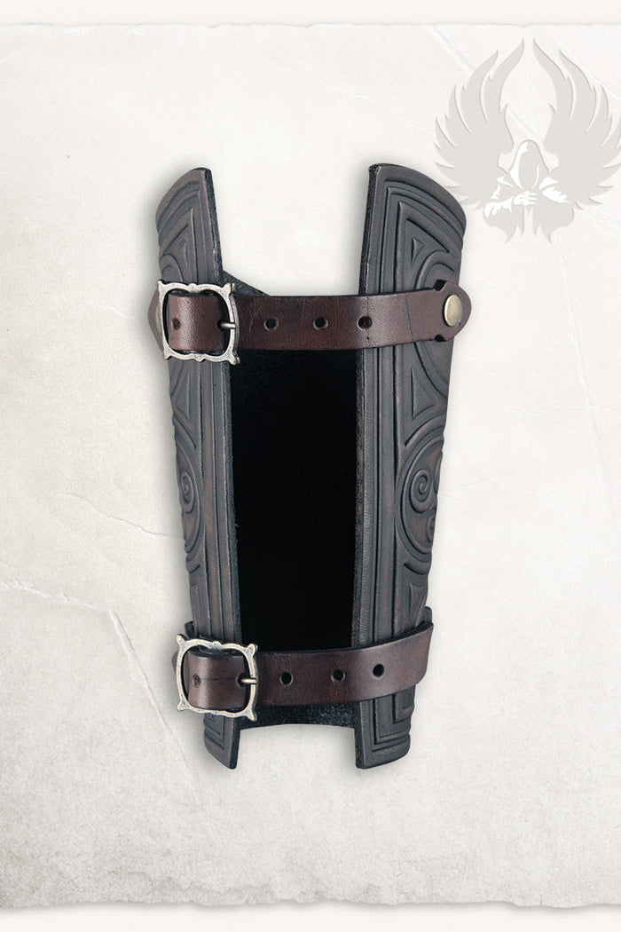 Artemis kožená vambrace S, chránič předloktí, hnědá