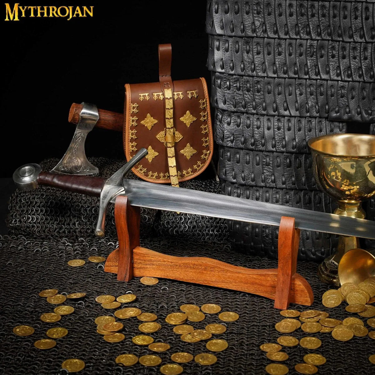 Wooden sword stand, table stand