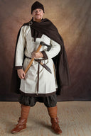 Medeltida mantel Karen, ullblandning, brun